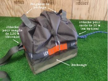 Sandbag de 40 kg avec deux attaches pour corde et sangle pour le parcours professionnel adapté PPA des pompiers - LEVEL addict