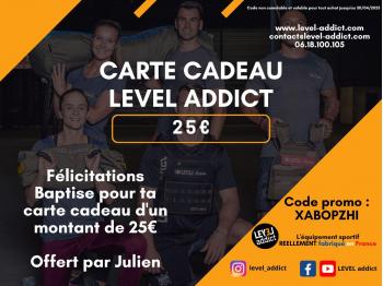 Carte cadeau de 25 € pour la gamme de produits LEVEL addict