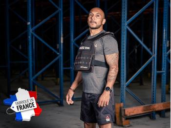 Gilet lesté avec plaques avant courbées pour les entrainements au parcours pompiers - fabriquée en France par LEVEL addict