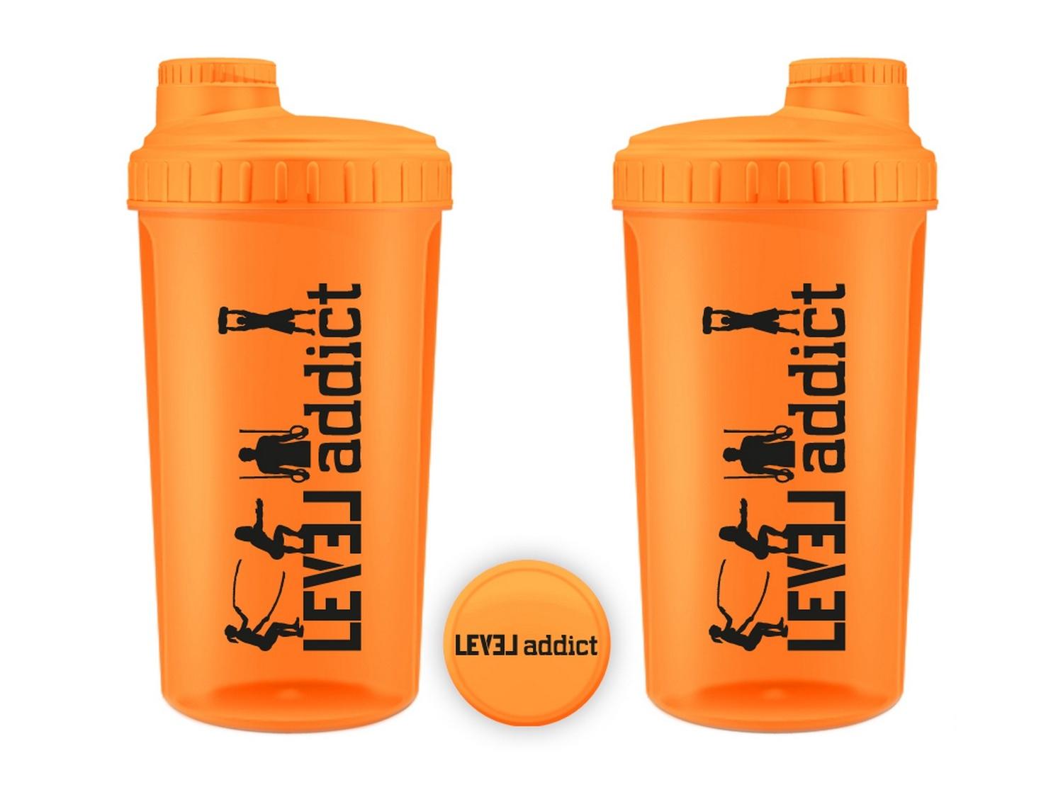 Shaker 700 ml couleur orange  - logoté LEVEL addict