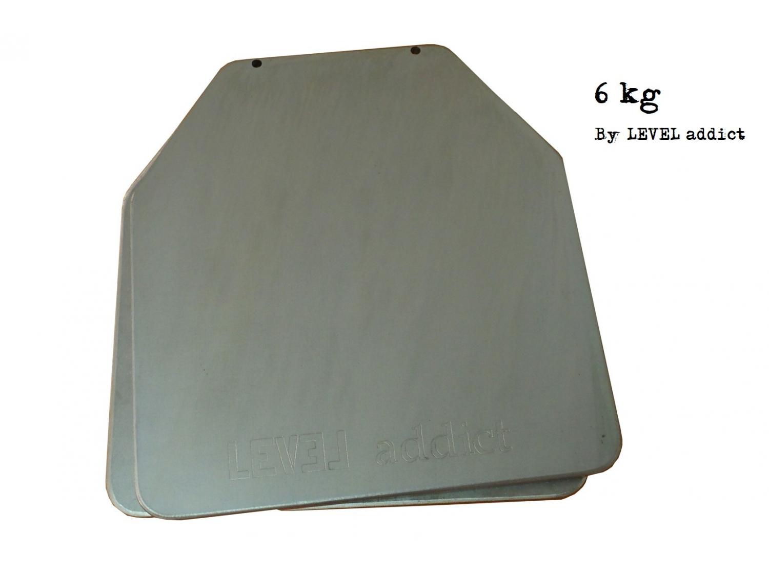 Plaques d'acier pour gilet lesté | 6 kg | LEVEL addict Plaques d'acier pour gilet lesté | 6 kg | LEVEL addict