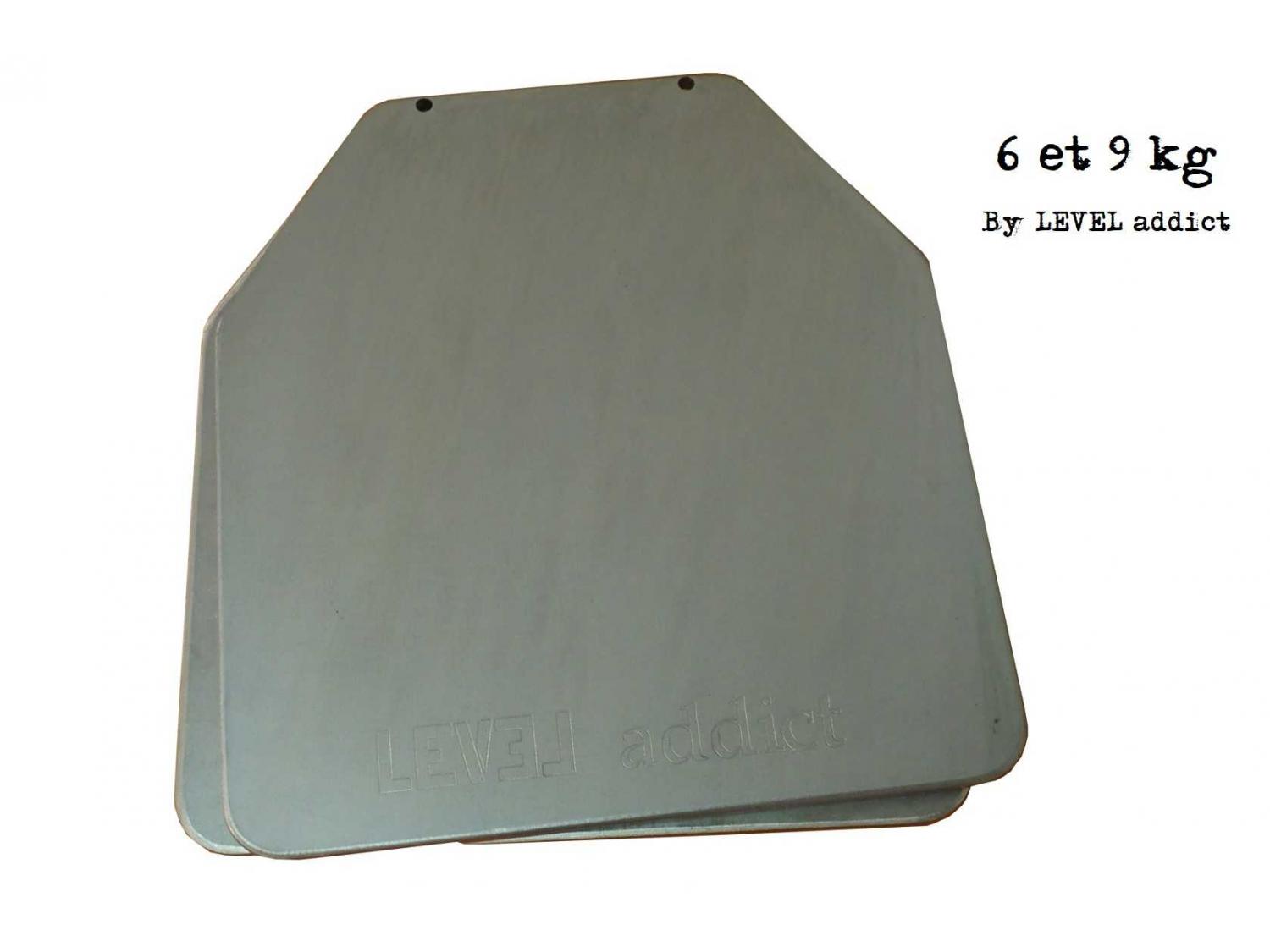 Plaques d'acier pour gilet lesté en 6 kg ou en 9 kg Plaques d'acier pour gilet lesté en 6 kg ou en 9 kg