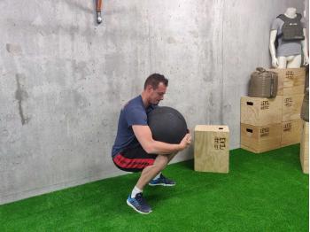 Balle HEXBALL en caoutchouc prise en squat - 60 kg - Made In France