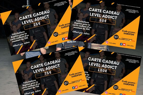 Cartes cadeaux LEVEL addict